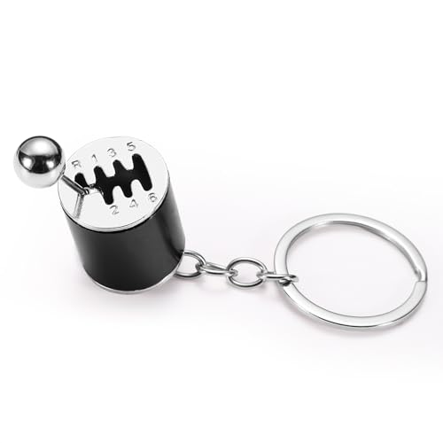 BOXOB Gearbox Shifter Keychain 6-Speed Manual Transmission Creative Fidget Toy Gear for Auto Parts (Black)