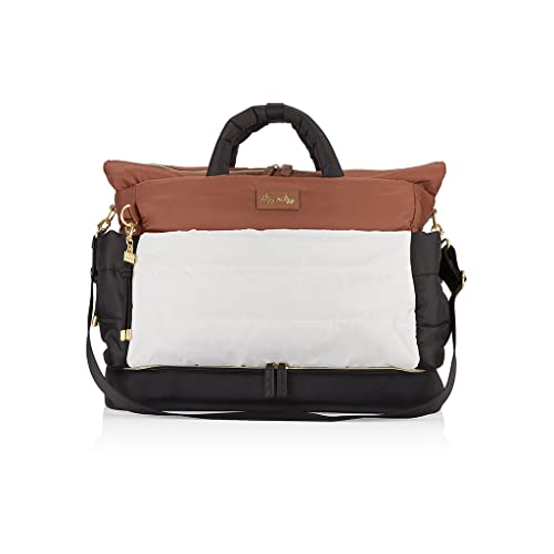 Image of Itzy Ritzy Dream Weekender Travel Bag - Lightweight Overnight Bag with Base Compartment, 12 Pockets & Luggage Attachment