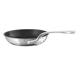 Mauviel M’Cook 5-Ply Polished Stainless Steel Nonstick Frying Pan With Cast Stainless Steel Handle, 11-in, Made In France