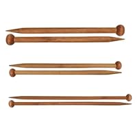 6 Pcs Bamboo Knitting Needles,Warm Different Sizes Wdooden Knitting Needles,Durable Bamboo Straight,Long Wooden Needle,for Children's Hands,Arthritic Hands,Beginner,DIY,Scarf,Sweater(6/8/10mm*25cm)