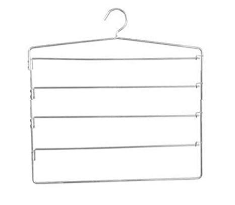 Porpoise 2 Piece Multi Tier Cloth & Bangle Steel Hanger Multipurpose Hanger Organizer Holding Capacity Unique Design Premium Stainless Steel Bangals & Cloth Hanger(Pack of 2)(4 Layer)