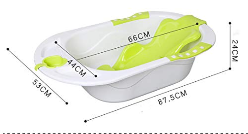 MosQuick® Anti Skid Perfect Size Bath Tub with removable Bath Chair for baby,kids from 0-8 years - Green Color with water scooper and drainer at botton - 1 pc green color dolphin print