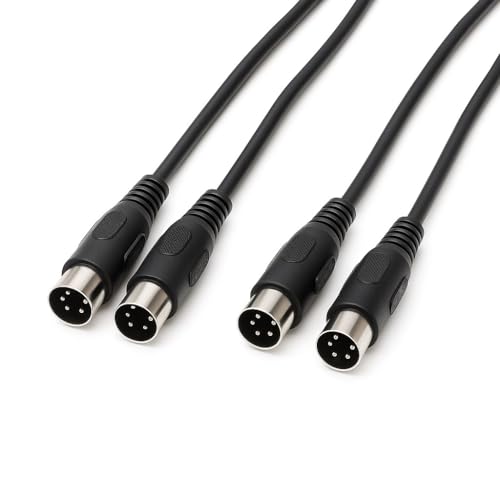 Câble MIDI DIN 5 broches lot de 2 de 5m pour clavier et synthétiseur