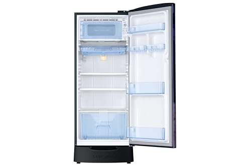 Image of Samsung 183 L, 5 Star, Digital Inverter, Direct-Cool Single Door Refrigerator (RR20F2825BB /NL, Begonia Blue, Base Stand Drawer)