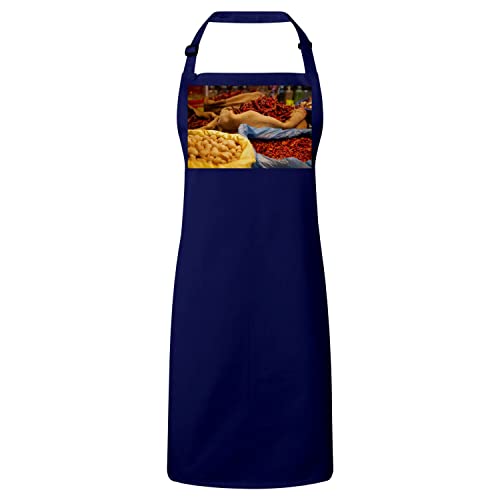 Tablier cuisine premium navy idéal pour cuisiner les recettes aux épices d'Inde