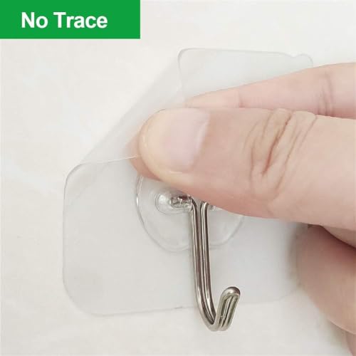 Image of Shivstor 10 Pack Apple Shape Wall Hooks Self Adhesive Heavy Duty Transparent Hooks Waterproof Nail Free No Drilling Wall Hangers for Kitchen Bathroom Home Storage Strong Sticky Hooks