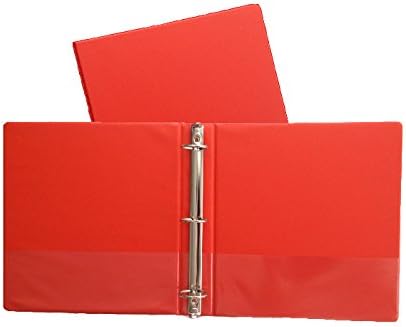 Orange Vinyl Standard 3-Ring Binders, 1.5-Inch, for 8.5" x 11" Sheets, with Inside Pockets, 2-Pack