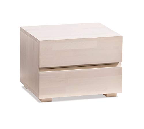 Preisvergleich Produktbild Hasena Woodline Nachttisch Dupla Buche weiß 2 Schubladen