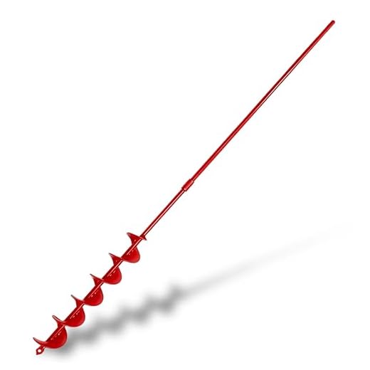 TCBWFY 2x32 Inch Auger Drill Bit for Planting - Long Handle Easy Planter Garden Auger - Bulb & Bedding Plant Augers - Post Hole Digger for 3/8”Hex Drive