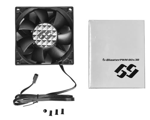 Image of b-BlasterPWM 80x38 2Ball NMB Japanese Bearing PWM High Speed Fan ranging 500 to 5000 RPM with 108 CFM. UL, CE, FCC, RoHS, Reach Certified High Speed PWM Fan