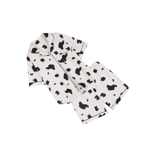 ORFOFE Pijama Mujer Verano Conjunto Manga Corta Estampado Vaca Ropa Descanso Cómoda