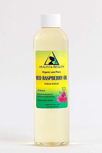 Red Raspberry Seed Oil Organic Refined Cold Pressed 100% Pure 8 oz, 237 ml
