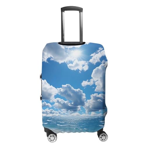 Ocean And White Cloud Travel Luggage Cover Anti-scratch Suitcase Cover Elastic Suitcase Protective Cover Fits 19-32 Inch Luggage M4