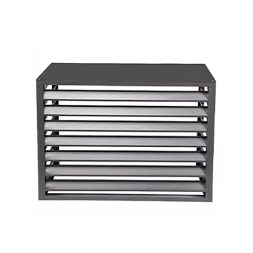 Cubierta de aluminio para aire acondicionado exterior y rejilla protectora gris