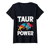 Mujer Taur Poder Peludo Camiseta Cuello V