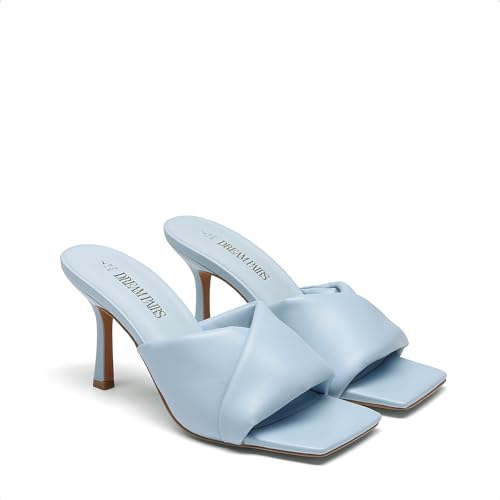 Image of DREAM PAIRS Women's High Stilettos Heels Mules Open Square Toe Slip On Comfort Sexy Dress Pumps Sandals Fashion Casual Prom Dress Shoes