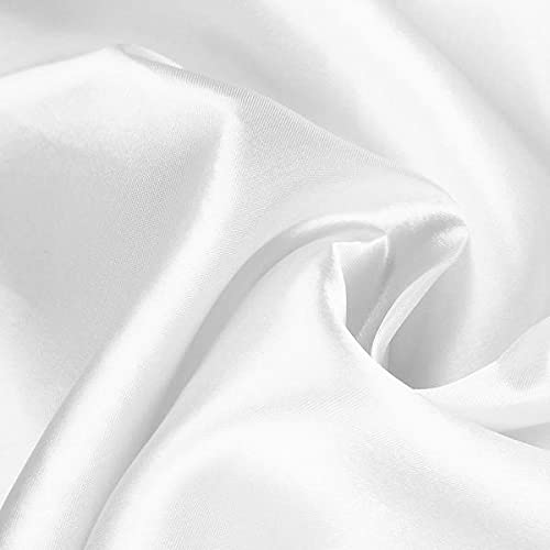 BalsaCircle 90x132 inch White Satin Rectangle Tablecloth Table Cover Linens for Wedding Table Cloth Party Reception Events Kitchen Dining