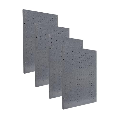 Steel Workshop Pegboard, Industrial Strength 4 PCS 16x24 inches Metal Tool Organization Panels, for Garage Utility Room Office