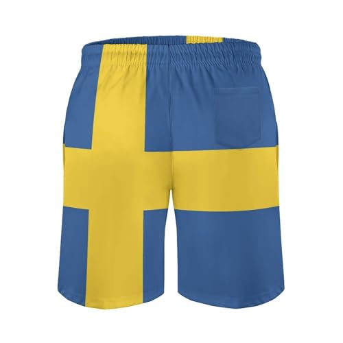 Tuvalu Flag Men's Beach Shorts Swimwear Bathing Suits with Pockets3