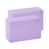 EXERZ Yoga Blocks 2pcs Gym Bricks -Comfortable Fitness Yoga Bricks, Anti-Slip, Lightweight and Travel Friendly Pilates Practice (Lavender)