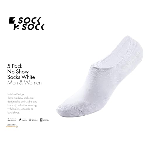 1SOCK2SOCK Men's No Show Socks 5 Pack, Invisible Thin Cotton Liner, Anti-slid, Ankle Low Cut3
