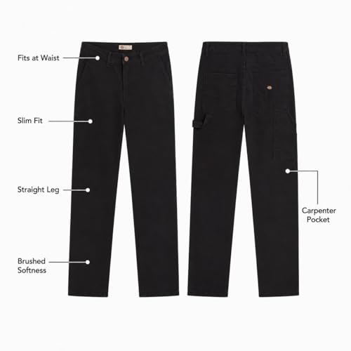 Dickies Women's Slim Straight Stretch Duck Carpenter Pant, Rinsed Black, 8 - image 7