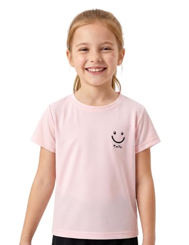 Image of Venzina Kids Solid Regular Fit T-Shirt for Boys & Girls| Quick-Dry Short Sleeve with Black Smiley Print|Air Vent Cool Fabric| Play & School Wear