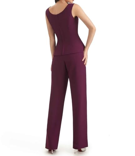 Mother of The Bride Pant Suits for Women Chiffon 3 Pieces Wedding Guest Pants Outfit for Women 6