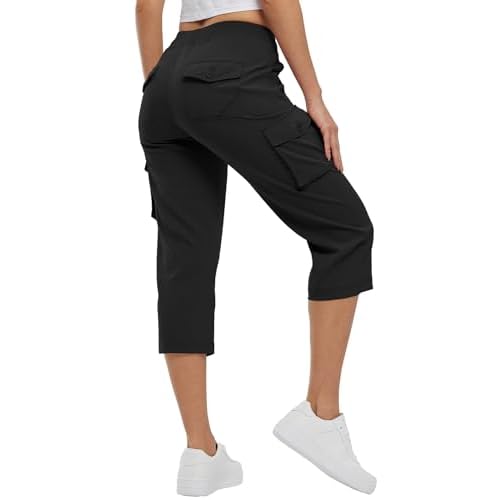 BGOWATU Women’s Capris Lightweight Cargo Hiking Pants with 6 Pockets Quick Dry Outdoor Casual Loose Pants