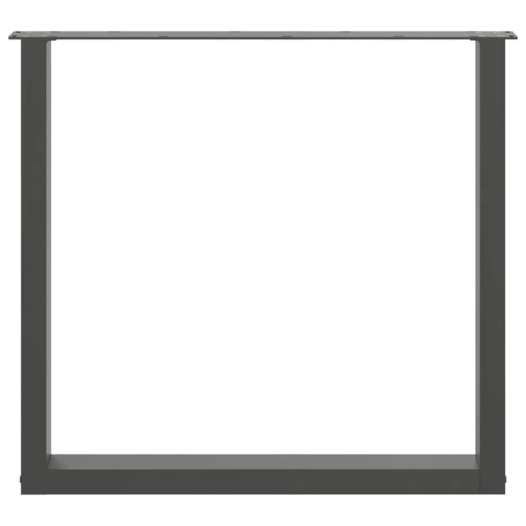 Gambe da Tavolo per Tavolino e Panca, Supporti per Mobili in Metallo a Forma di U con Livellatori Regolabili, Staffe Preforate e Viti per Progetti Fai da Te (90 x (72-73) cm)