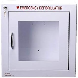 Alarmed AED Defibrillator Wall Mounted Storage Cabinet Fit Cardiac Science, Zoll Defibtech.