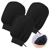 3 guanti esfolianti, guanti di scrub coreani, guanti peeling profondo per eliminare la pelle morta, efficace esfoliazione per spa domestica, bagno e sauna, nero