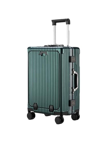 Premium Hardshell Luggage with TSA Push-Lock, 20 Inch Aviation-Standard Carry On Suitcase, Collapsible Cup Holder, Ergonomic Hooks (green)
