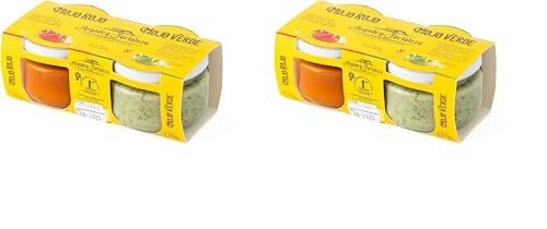 Argodey Fortaleza Pack de Mojo Rojo y Mojo Verde Canario (2 x 120g) - 2 Botes Individuales, Estuche Pack Regalo, Salsa perfecta y Versatil para Untar con Pan, Tostadas, Arepas, Papas (Paquete de 2)