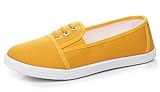 Cull4U Women's Chop-Chop Canvas Slip-On Sneaker (6.5 M US,Yellow)