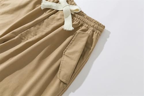 Solid Color Casual Simple Stretch Vintage Pocket Stitching Outdoor Men's Work Pants3