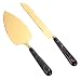 HEMOTON Set Server per Coltelli per Torte Nuziali 304 Coltelli da Forno per La Spina Spatola in Acciaio Inossidabile per Torta per Torta/Pizza/Formaggio (Nero Nero)