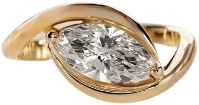 2 Ct Marquise East to West Ring,Marquise Cut Moissanite Diamond Engagement Ring,14K Gold Plated Diamond Ring, Gifted Ring for Her.size 3-12.