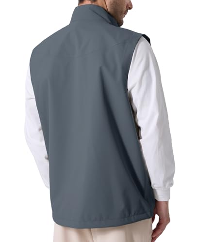 Image of Susclude Men's Quick Dry Lightweight Softshell Vest Windproof Sleeveless Jacket for Fishing Work Golf Hiking Casual Travel