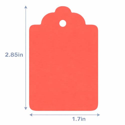 Image of CVANU 50pcs Premium Color Tag Blank Hanging with Pre-Punched Hole Tags for DIY Crafts, Gift Wrapping, Labelling & Writable Decorative Tags for All Occasions (2.85in X 1.7in) Dark Orange