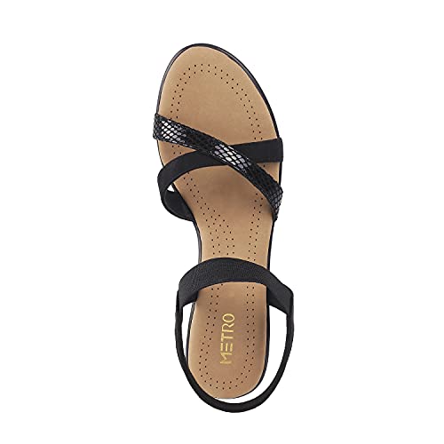 Image of Metro Women's Faux Leather Block Heel Strappy Fashion Sandals
