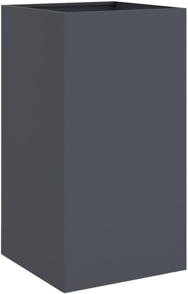 vidaXL Planter, Outdoor Raised Garden Bed for Vegetables Flowers Herbs, Flower Box Stand for Backyard Patio Balcony, Anthracite Cold-Rolled Steel
