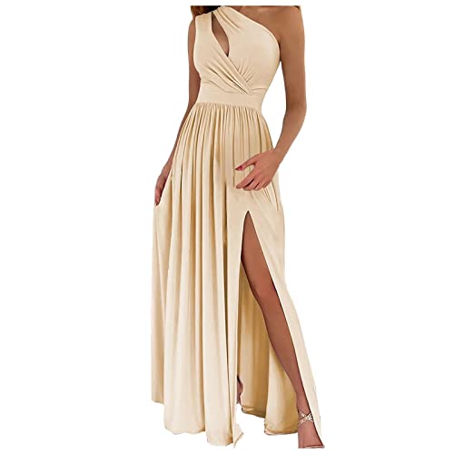 Sommerkleid Damen Abendkleid Sexy Trägerlos Aushöhlen Neckholder Hohe...