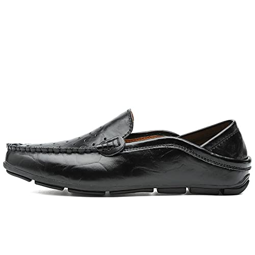 Men's Loafers Shoes Moccasins Breathable Simple Leather Flat Heel Anti-Slip Flexible Classic Slip-on2