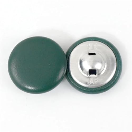 Botones de cuero, 100 botones de vástago redondo de cuero, hebilla decorativa colorida para bolsa de ropa, botones de repuesto, accesorios de costura (verde, 0.8 pulgadas)