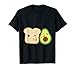 Adorable avocat kissing toast Kawaii Love Flying Hearts T-Shirt