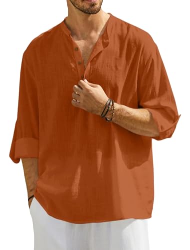Image of Men's Solid Cotton Blend Regular Fit Mandarin /Chinese Collor Short Kurta for Men
