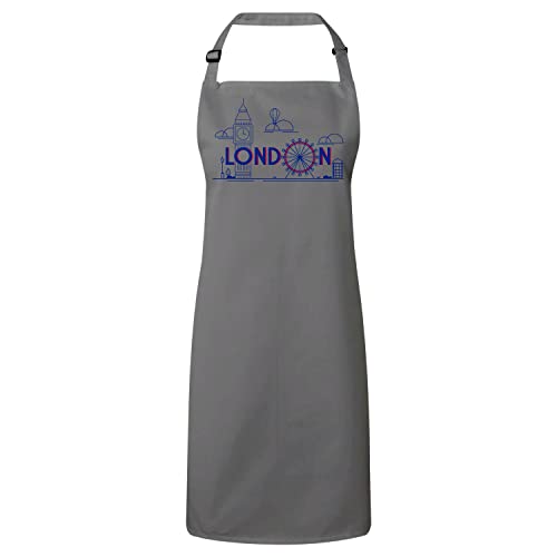 Tablier cuisine gris London style Angleterre idéal pour vos repas de fête