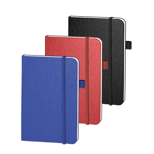 ONAVIA A6 Pocket Notebook, Small Lined Journal, 3 Pack, 160 Pages, Assorted