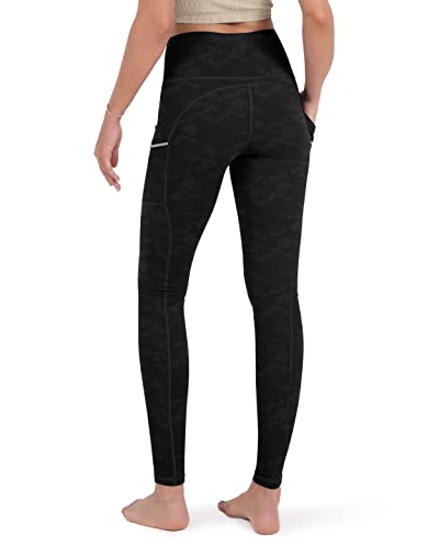 Ododos High Waist Dual Pockets Full Length Leggings For Women, Tummy Control Sport Workout Athletic Running Yoga Pants-28 Inseam, Embossed Camo Black, Xx-Large #TOP1